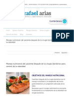 Manejo Nutricional Del Paciente Después de La Cirugía Bariátrica para Control de La Obesidad - Doctor Arias Laparos