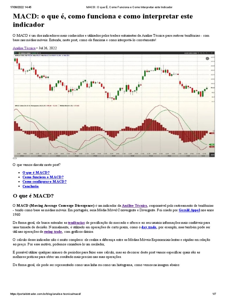 MACD - O Que É, Como Funciona e Como Interpretar Este Indicador | PDF ...