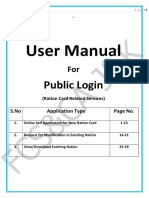 Public Login User Manual for Ration Card Services