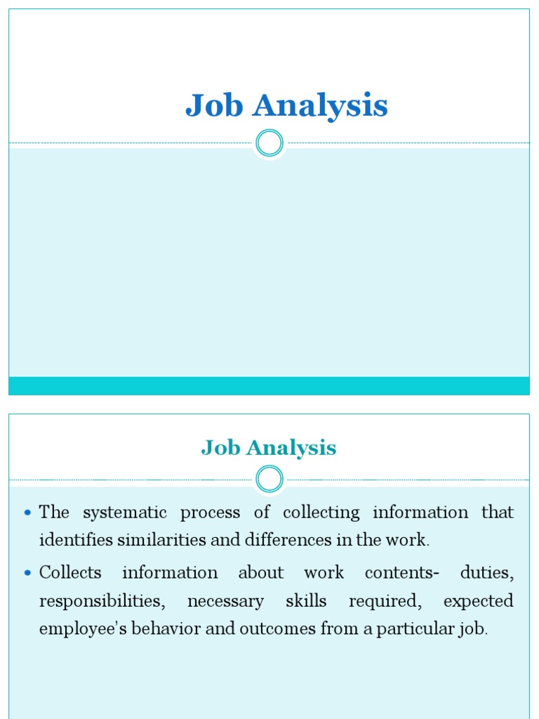 research paper on job analysis pdf