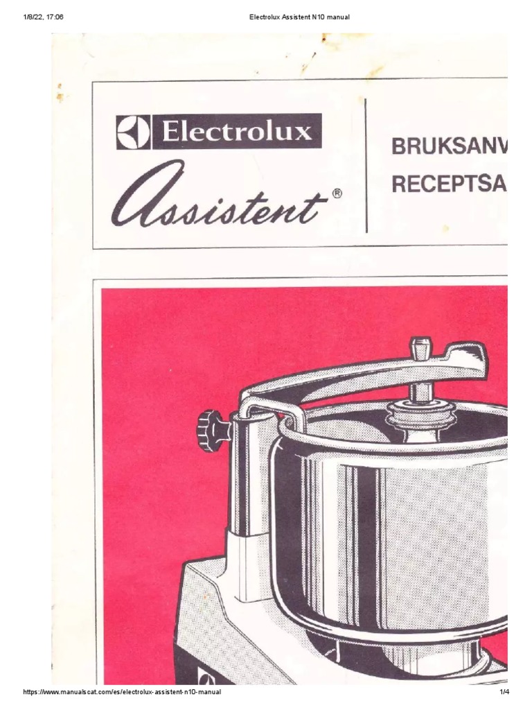 Electrolux Assistent N10 Manual PDF
