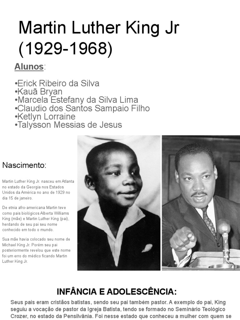 Nascimento e Legado de Martin Luther King | PDF | Martin Luther King Jr.