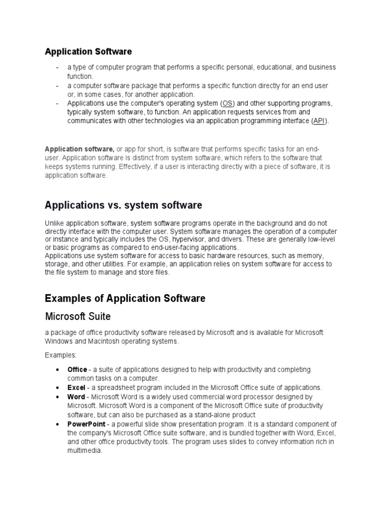 Application Software | PDF | Application Software | Operating System