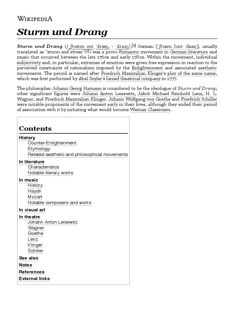 Sturm Und Drang Wikipedia PDF