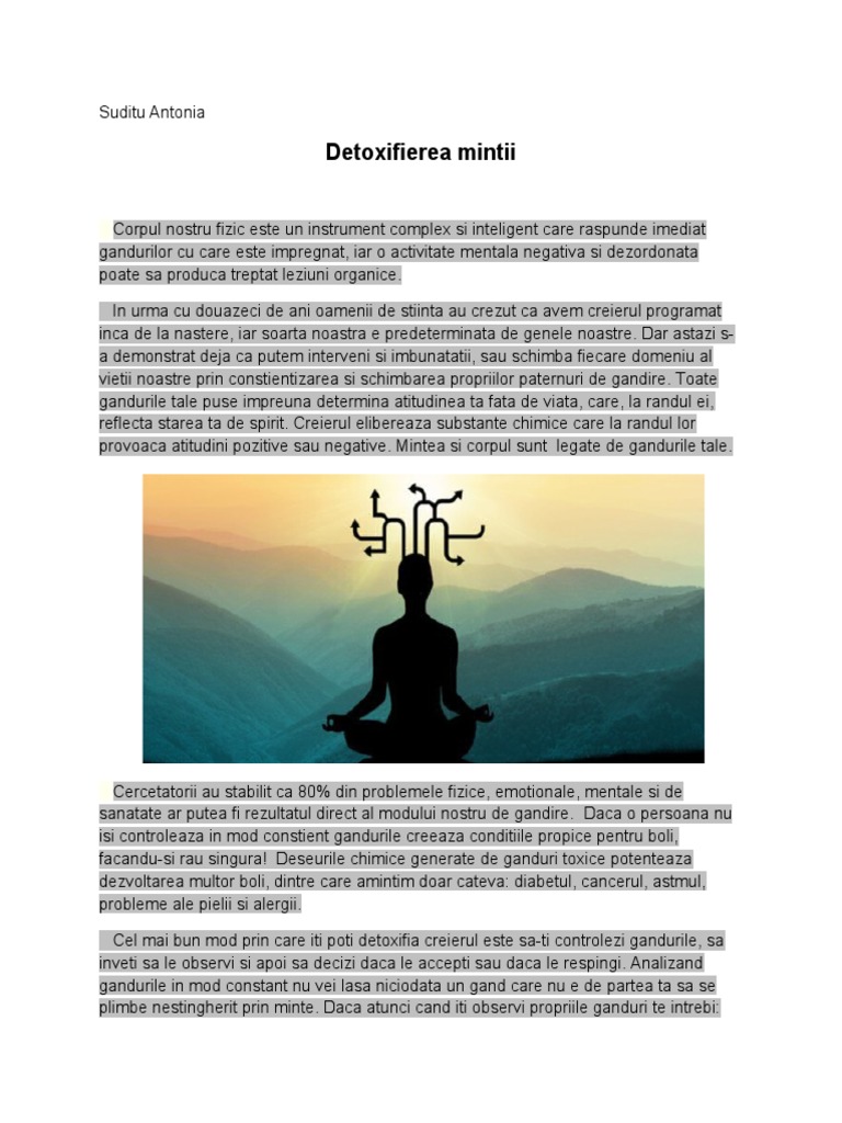 Detoxifierea Mintii | PDF
