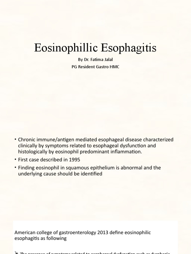Eosinophilic Esophagitis Overview | PDF | Clinical Medicine | Medical ...