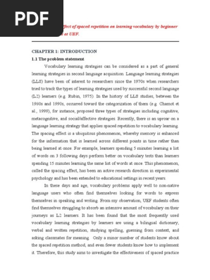 Group 2 the Effect of Spaced Repetition on Learning Vocabulary by Beginner English Learners at UEF. (2)