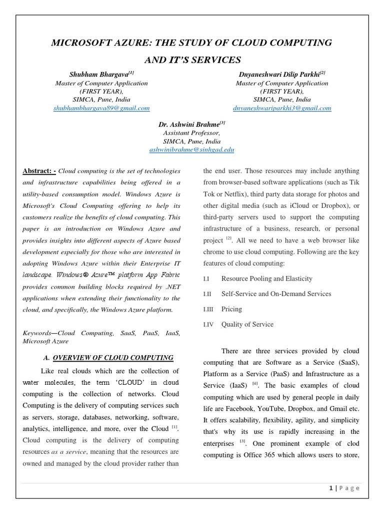 Research Paper | PDF | Cloud Computing | Software As A Service