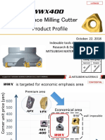 Confidential specifications and performance data for WWX400 90° face milling cutter