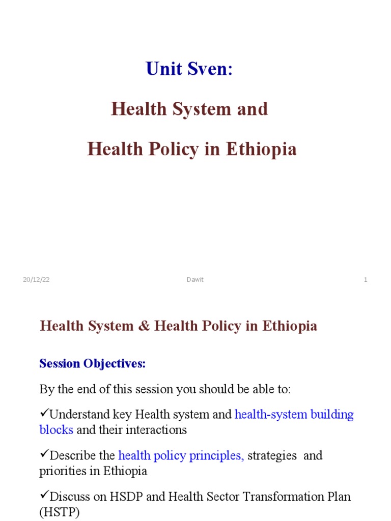 Ethiopian Health System Overview | PDF | Health Care | Health System