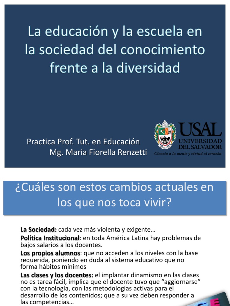 Educación y Diversidad en la Sociedad del Conocimiento | PDF | Maestros ...