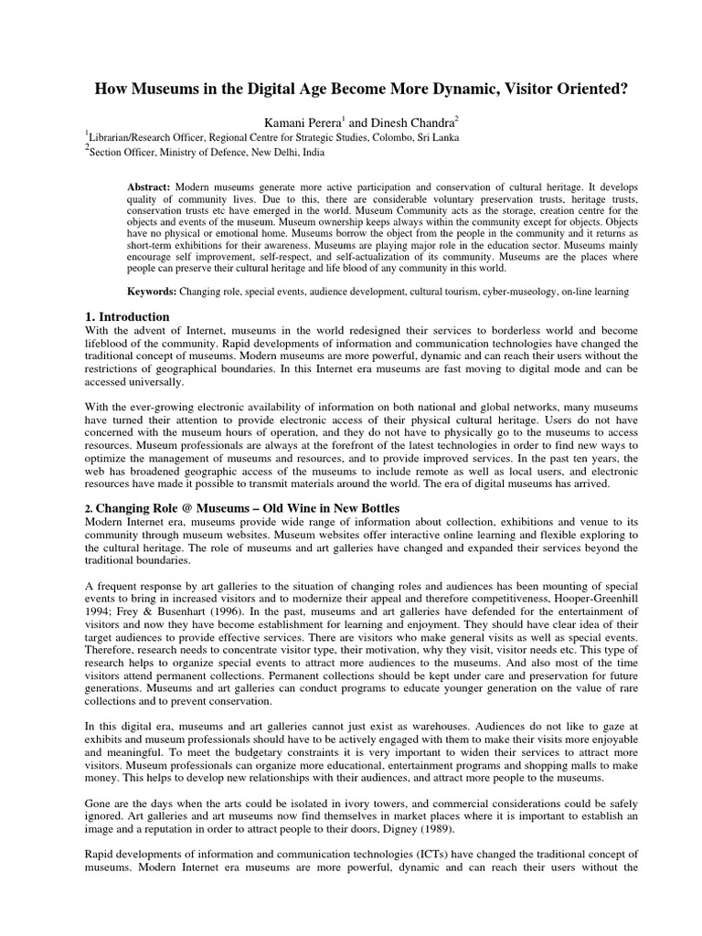 How Museums In The Digital Age Become Mo Pdf Museum World Wide Web