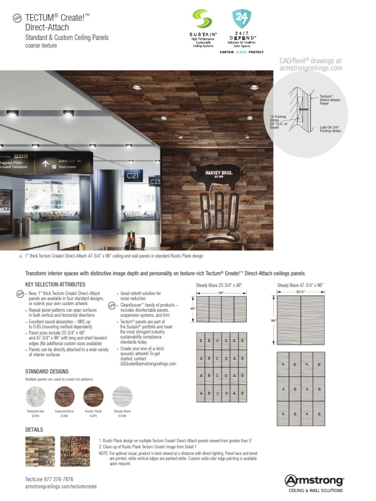 Tectum Create Ceilings Data Sheet PDF Computing Image Processing