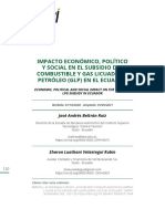 Johanamorillo, Impacto Económico, Político y Social en El Subsidio Del Combustible y