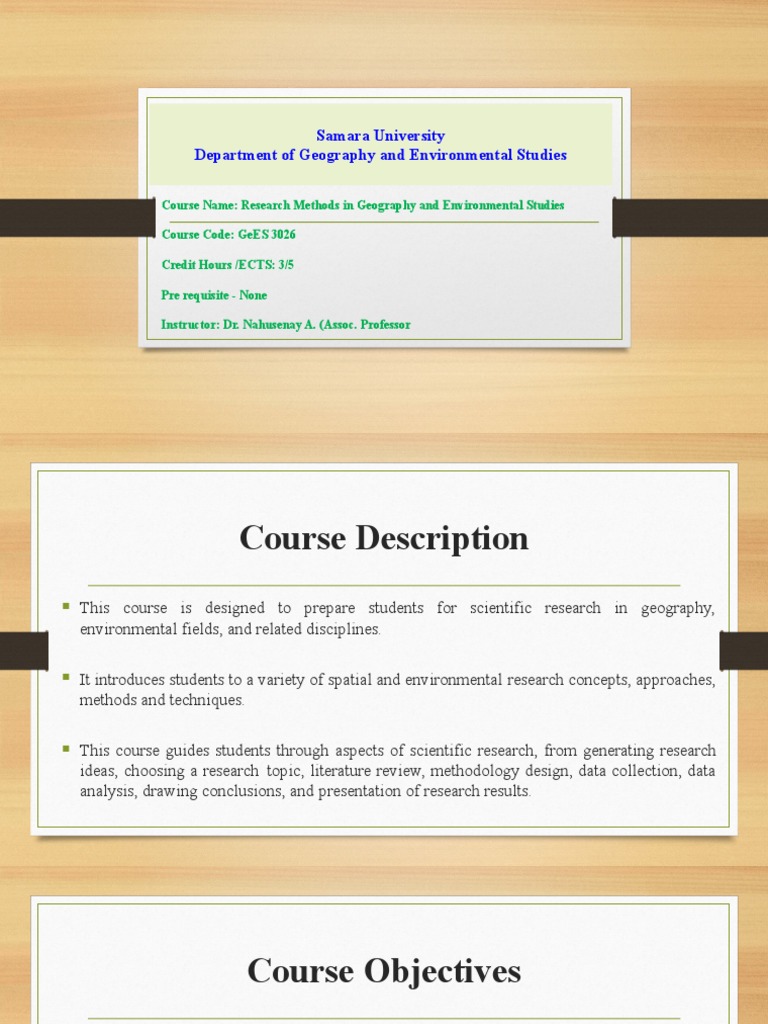 Research Methods in Geography Course | PDF | Scientific Method | Science