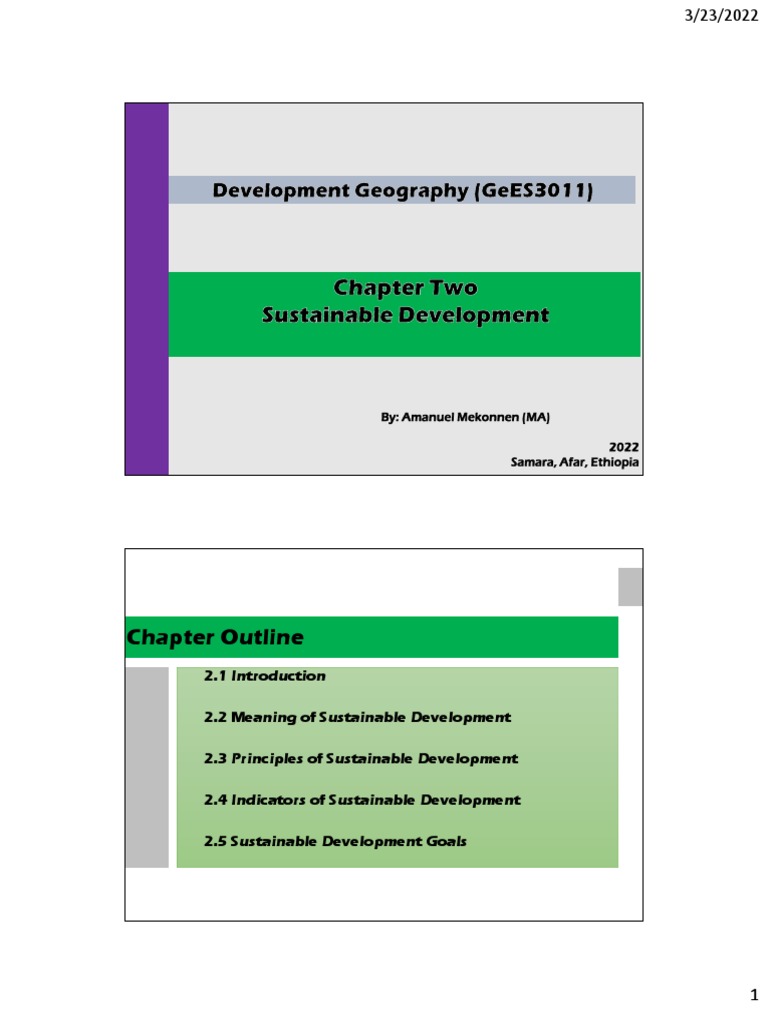 II Sustainable Development GeES3011 | PDF | Sustainability | Millennium ...