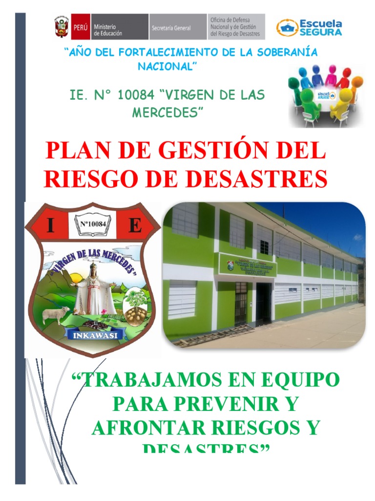 Plan de Gestion y Del Riesgo de Desastres-2022-I.e. 10084 | PDF ...