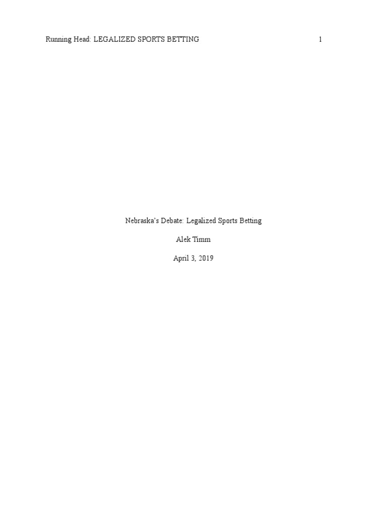 Legalized sports betting pdf gambling sports betting