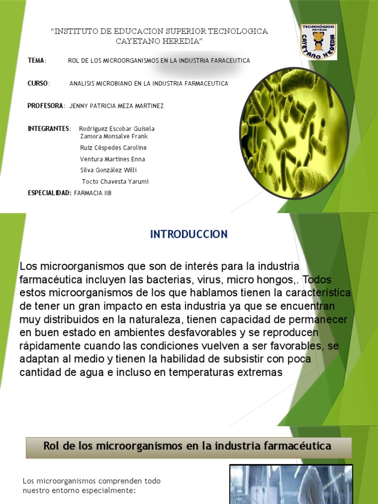 Rol de Los Microorganismos en La Industria Farmaceutica Iib | PDF ...