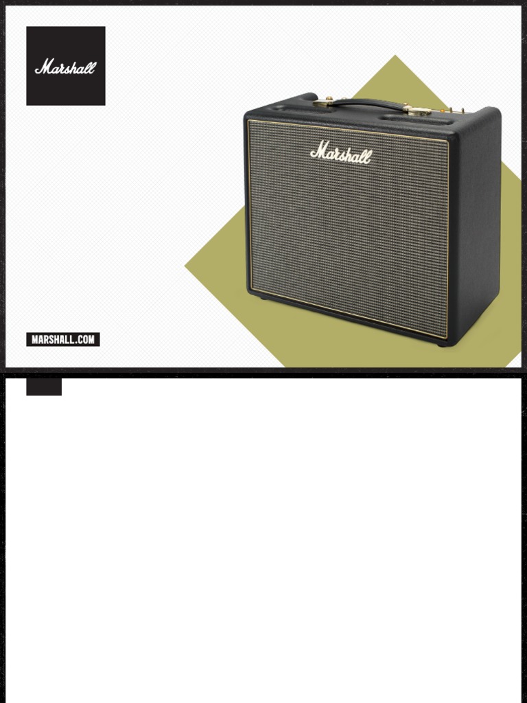 User manual for the marshall origin amplifier instructions for setup