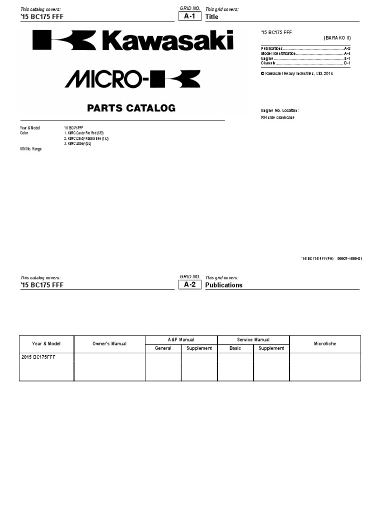 Kawasaki Barako 175 - BC175FFFPH-2015 | PDF | Internal Combustion