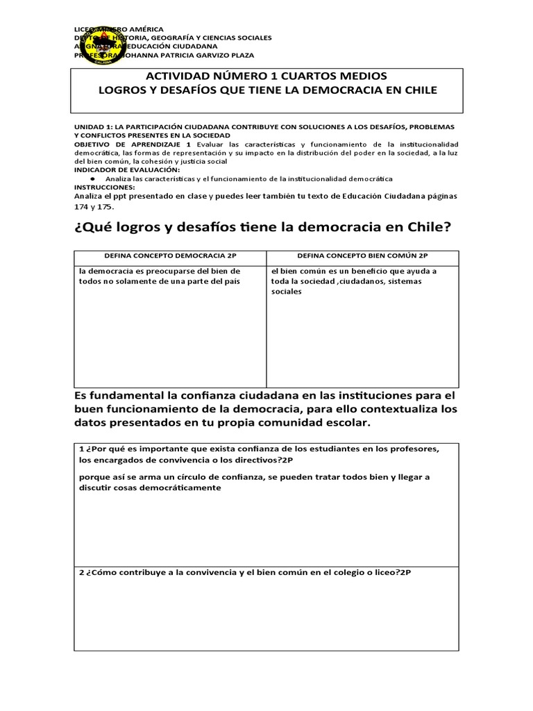 Logros y Desafíos de la Democracia en Chile | PDF | Democracia ...