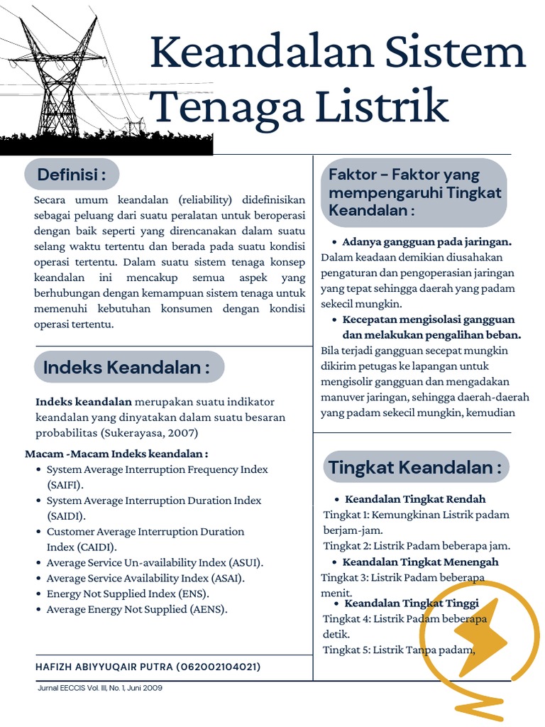 POSTER Keandalan Sistem Tenaga Listrik | PDF