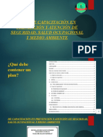 Plan capacitación seguridad, salud y medio ambiente