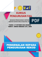 Pengenalan Kepada Pengurusan Rekod, Perundangan & KF