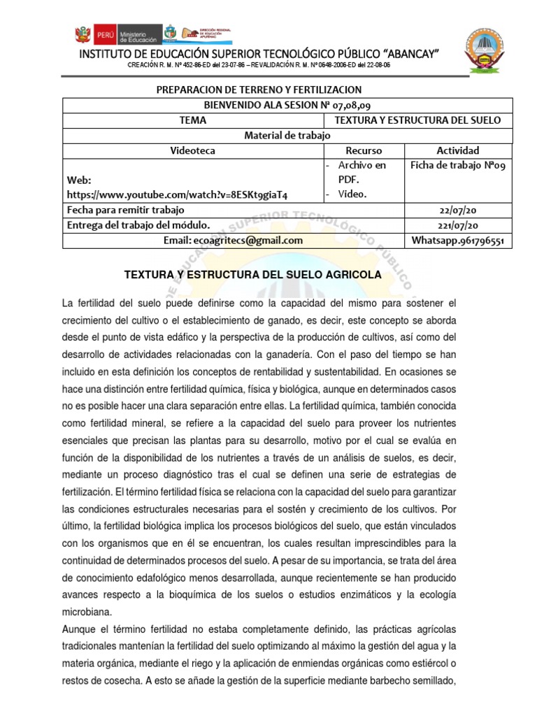 Textura y Estructura Del Suelo Agricol | PDF | Suelo | Agricultura