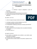 Cuestionario Sobre Aditivos No Intencionales en Alimentos