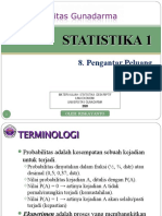 Statistika I - Pertemuan 8 Pengantar Peluang