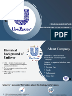 Power Point Presentation - Individual Leadership and Implementation of Strategic Chance - Unilever Case Study