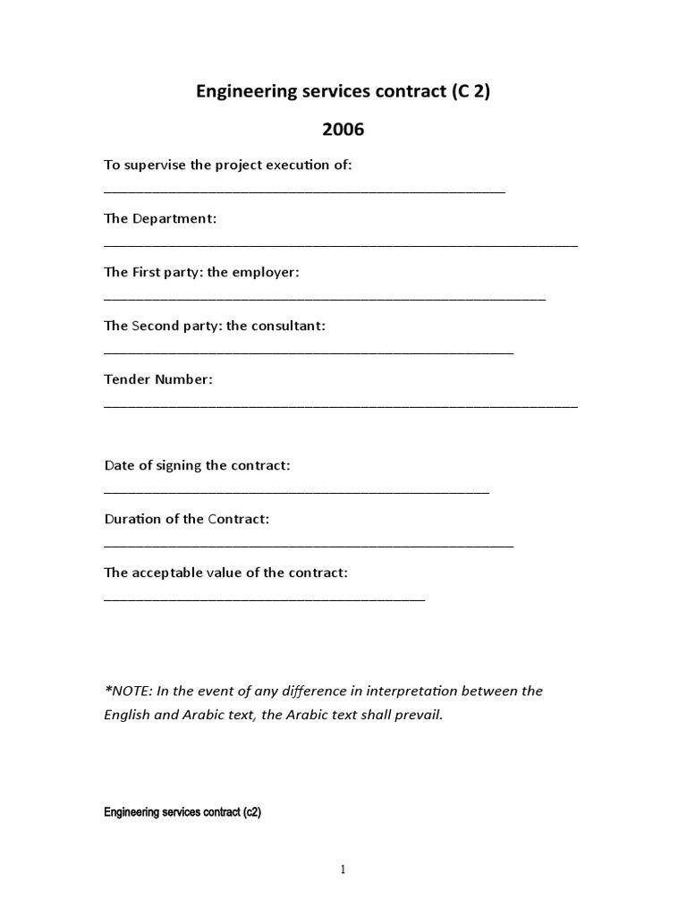 Engineering Services Contract Overview | PDF | Employment | Guarantee