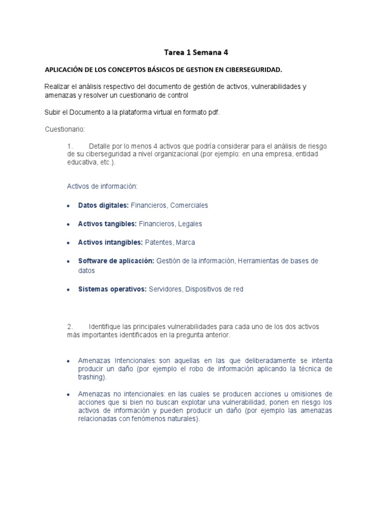 Cuestionario de Riesgos en Ciberseguridad | PDF | La seguridad ...