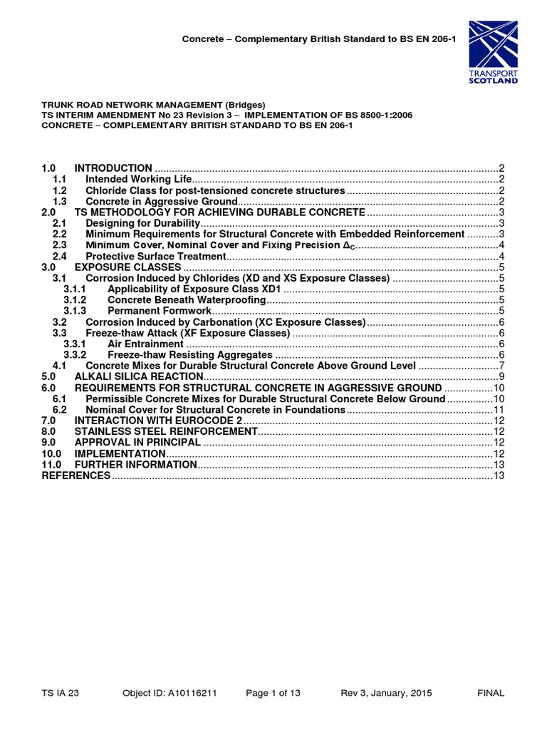 BS 8500-1:2006 Implementation Guide | PDF | Concrete | Architectural Design