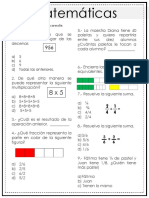 Examen 3ro Primaria Matemáticas