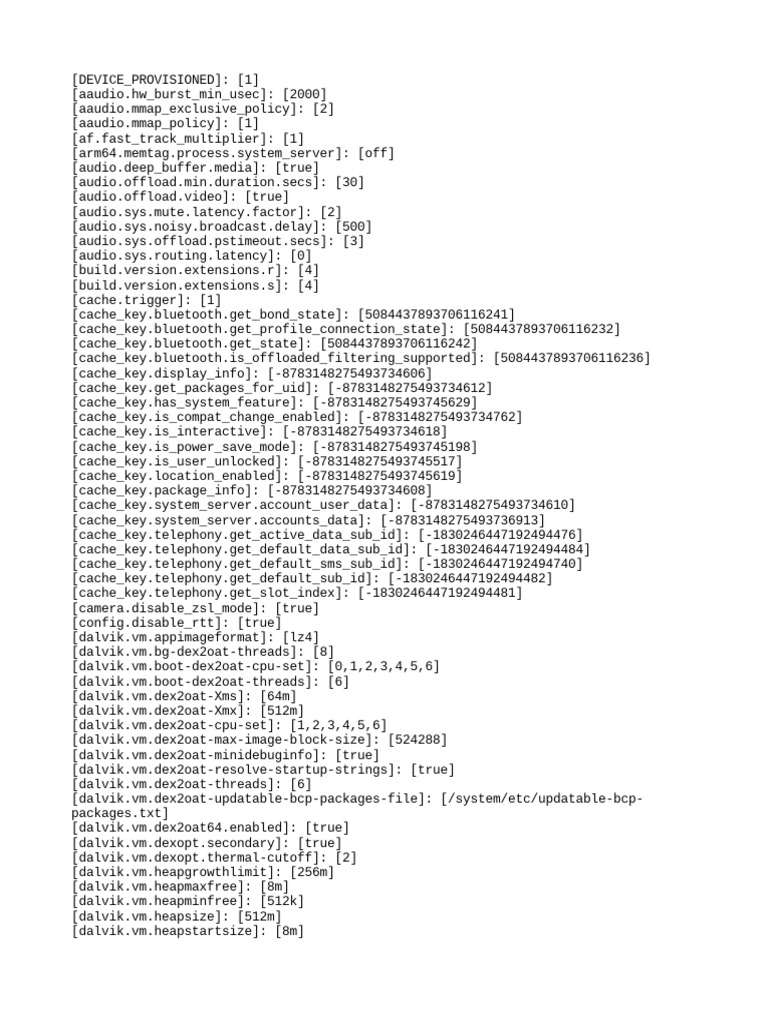 Android System Configuration Settings | PDF | Computing | Computer ...