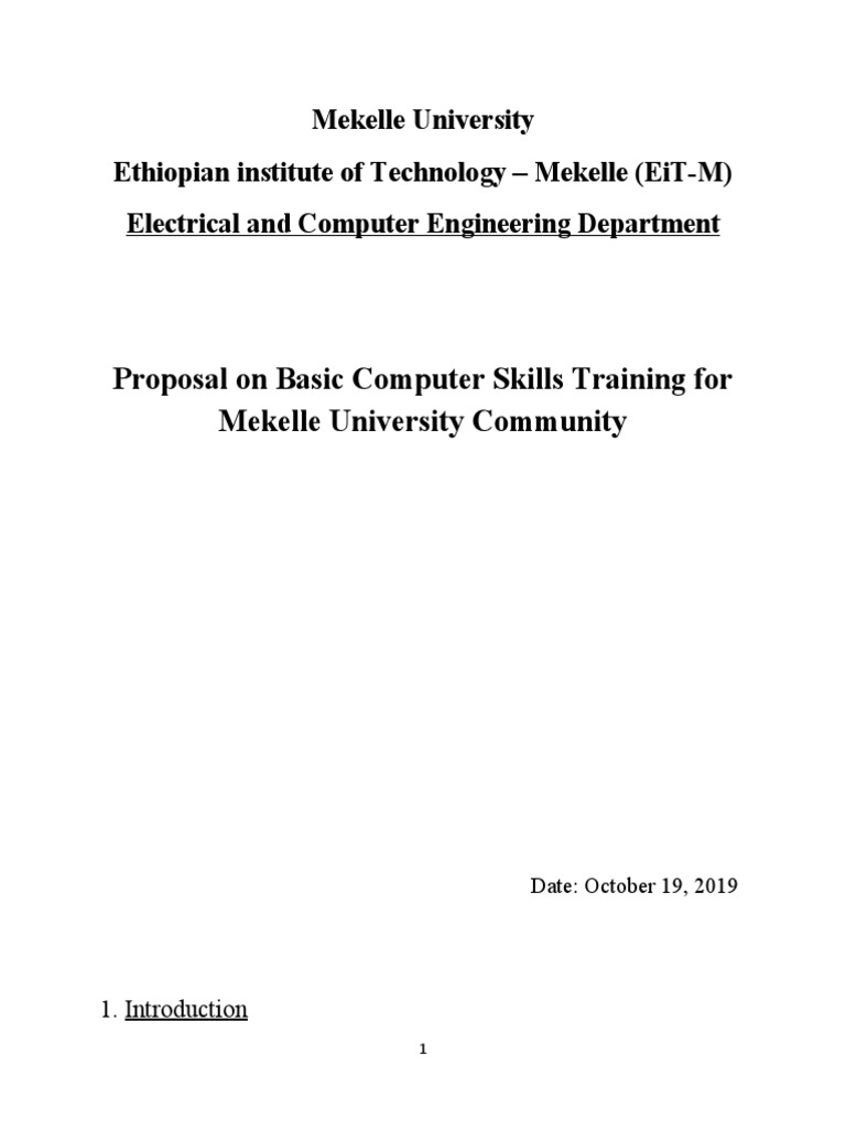 Training Proposal Basic Computer Skills | PDF | Computer Network ...