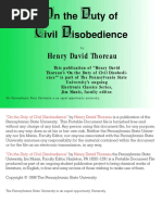 Henry David Thoreau - On the Duty of Civil Disobedience