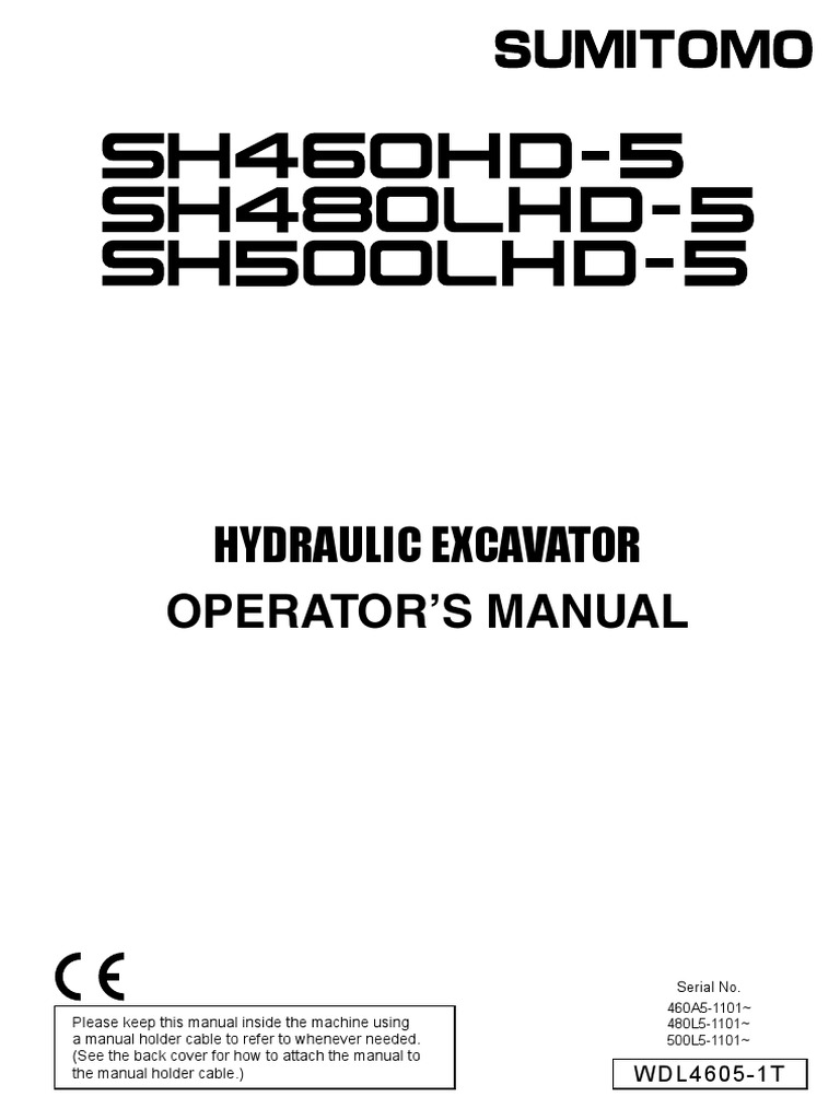 Manual Sumitomo SH460480LHD PDF Mechanical Engineering Manufactured Goods