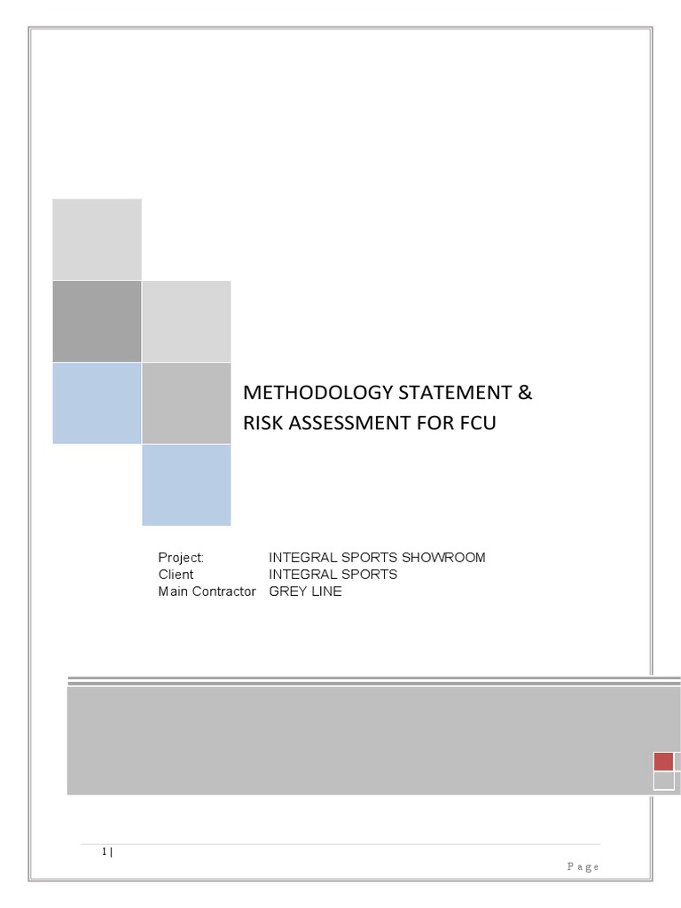 Methodology Statement & Risk Assessment For Fcu | PDF | Personal ...