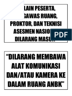 Selain Peserta, Pengawas Ruang, Proktor, Dan Teknisi Asesmen Nasional Dilarang Masuk