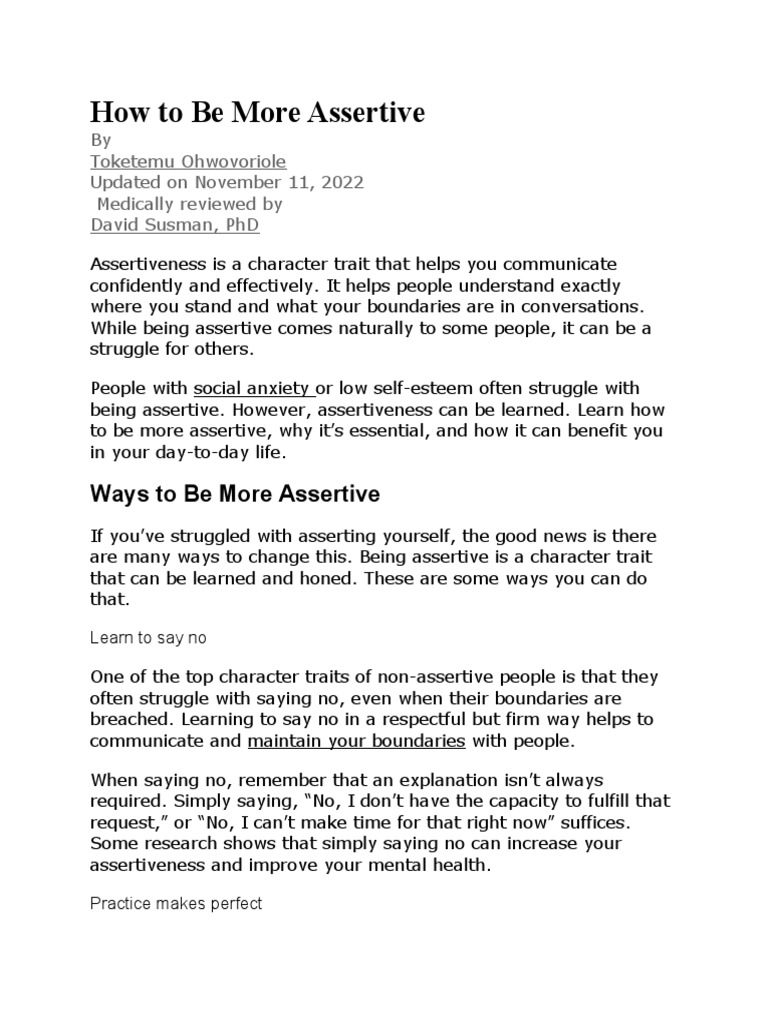 Mastering Assertiveness Effective Strategies for Communicating Your