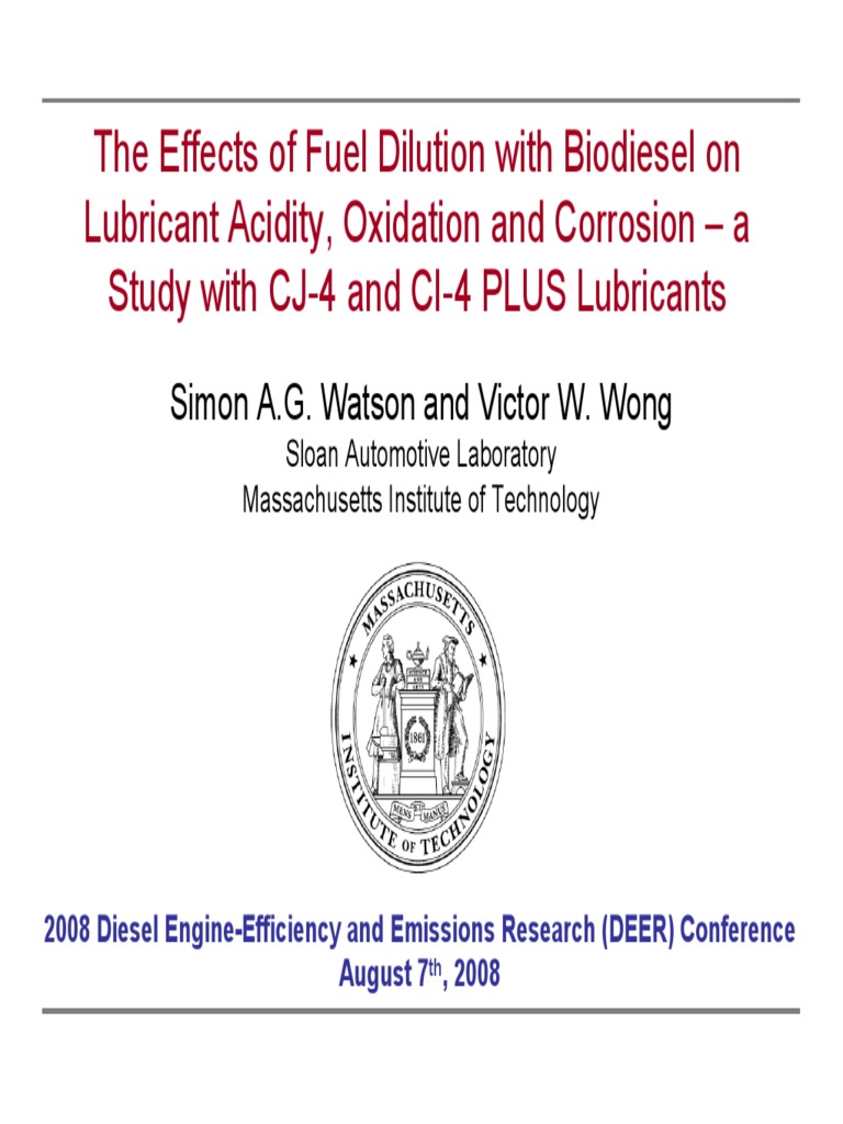 The Effects of Fuel Dilution With Biodiesel On Lubricant Acidity
