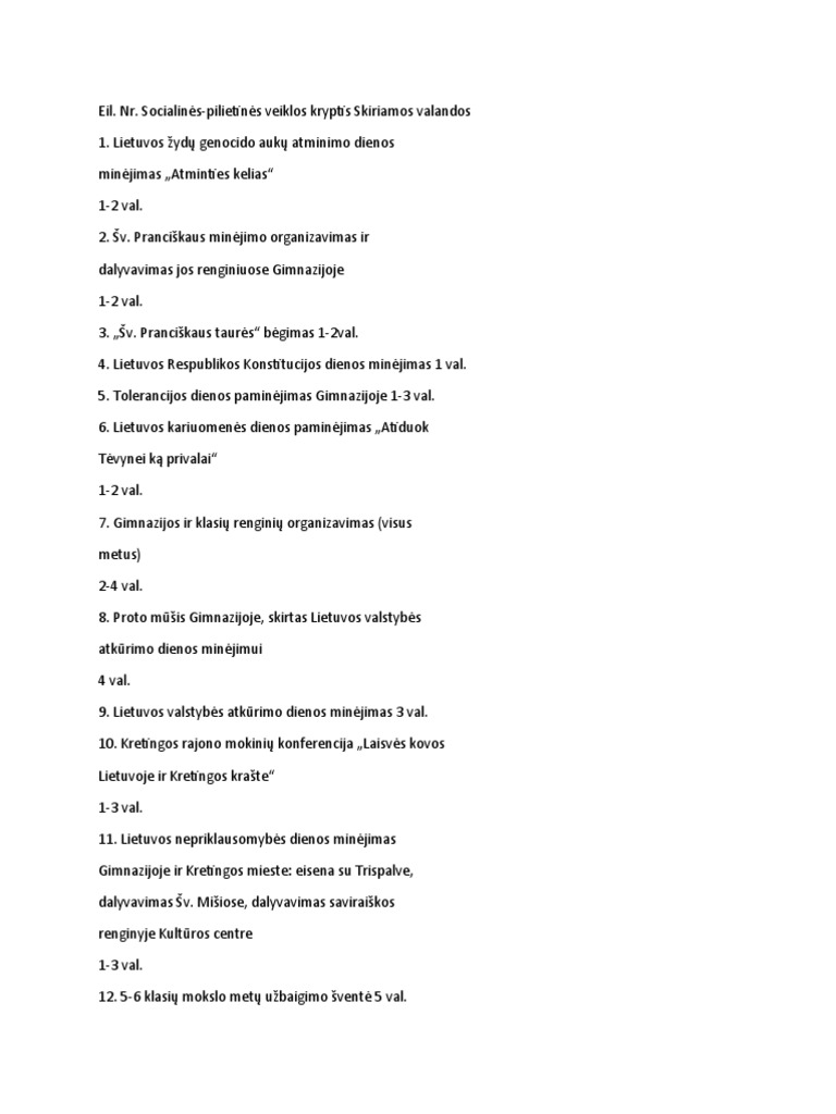 Socialines Valandos | PDF