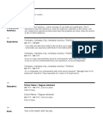 Function Resume Template