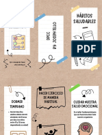 Folleto Tríptico Flyer Academia de Clases de Repaso Escolar Doodle Marrón y Blanco