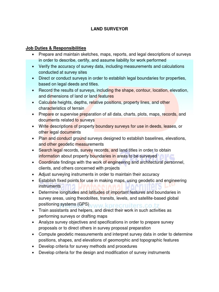 Land Surveyor JD PDF Surveying Earth Sciences