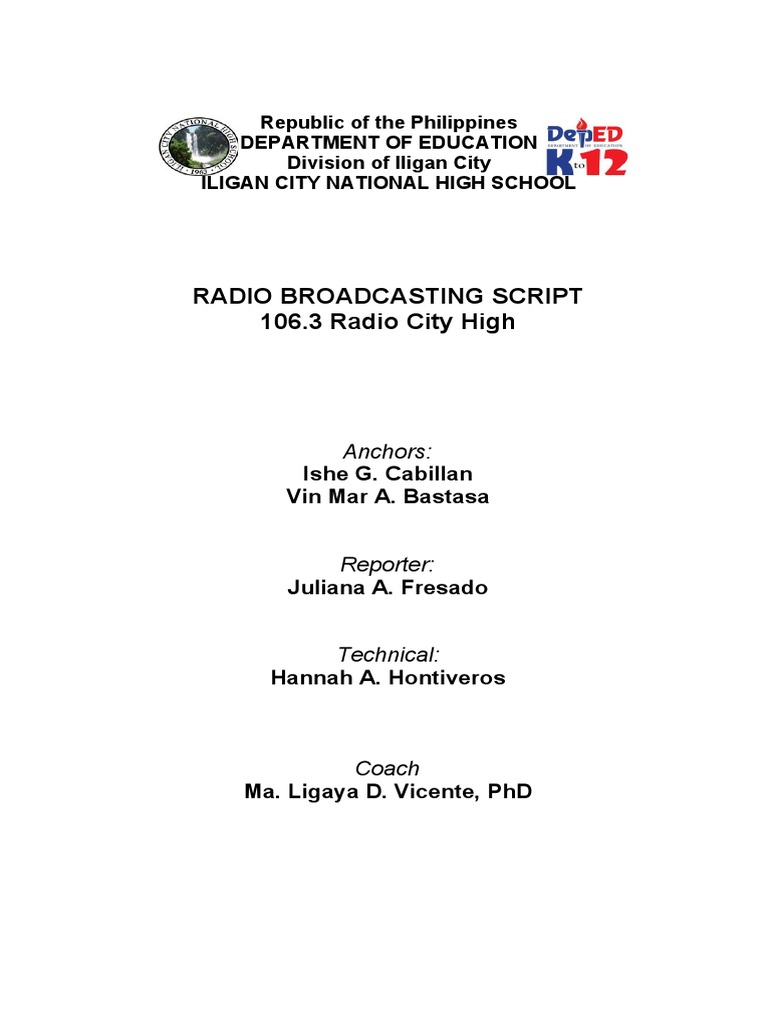 Radio-Broadcasting-Script-YAPIS (Repaired) | PDF